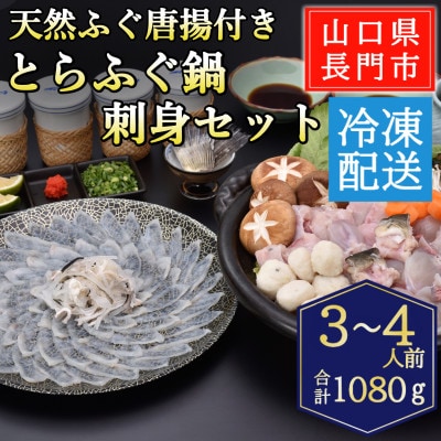 天然ふぐ唐揚付き　とらふぐ鍋・とらふぐ刺身セット3-4人前/冷凍