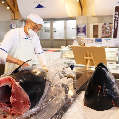 油谷産養殖本マグロ　中トロ柵　200g(1087)