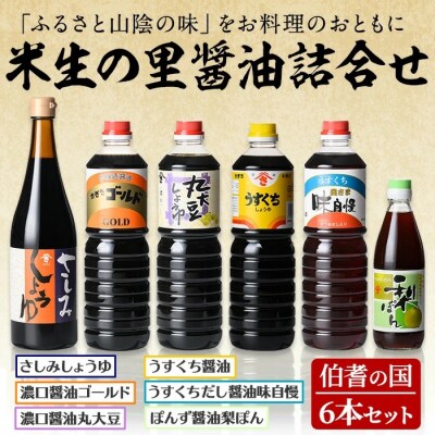 醤油詰合せ 伯耆の国 米生の里(計6本)
