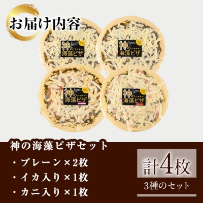 神の海藻ピザセット3種(計4枚)