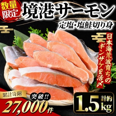 鳥取県産活〆「境港サーモン」(定塩・塩鮭切身)約1.5kg