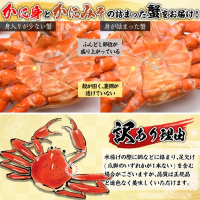 浜茹ベニズワイガニ足欠(2枚/計約800g)【7月-9月発送不可】