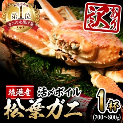 <訳あり>活〆ボイル松葉蟹(700～800g)【11月中旬から順次発送】