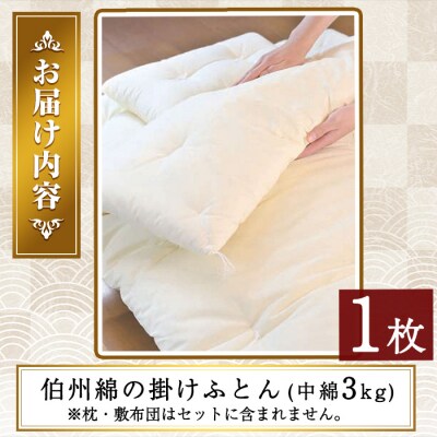 伯州綿布団 シングルサイズの掛け布団(1枚)