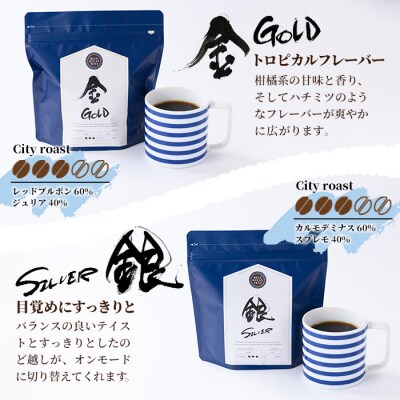【粉】自家焙煎珈琲 金×銀(200g×2袋)箱入