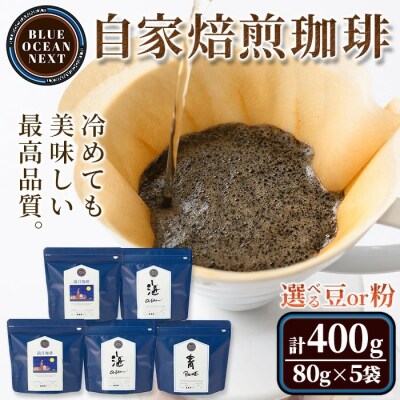 【粉】自家焙煎珈琲(80g×5袋セット)箱入