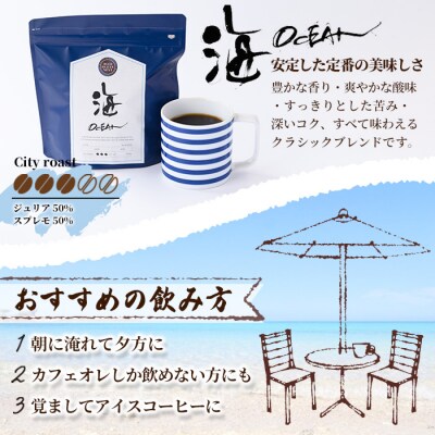 【粉】自家焙煎珈琲 青×海(200g×2袋)箱入