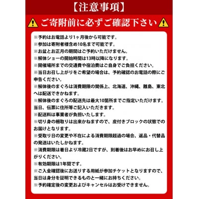 <数量限定>まぐろ専門店「まぐろ屋DOI」の解体ショー(最大10名で参加可能)