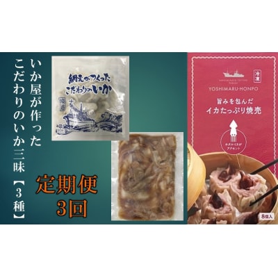 <定期便3回> いか屋が作ったこだわりのいか三昧(3種)