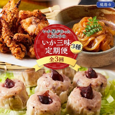 <定期便3回> いか屋が作ったこだわりのいか三昧(3種)