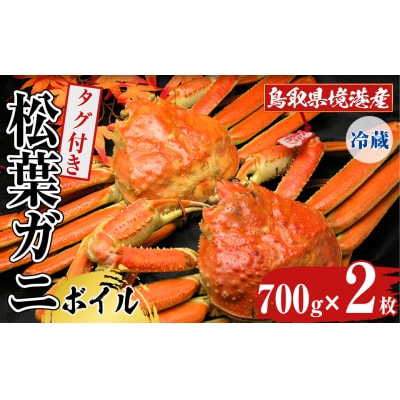 <11月中旬～3月中旬発送予定>鳥取県境港産 タグ付きボイル松葉がに(700g×2枚)