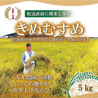 <令和7年産>大上農園のきぬむすめ(精米・5kg)