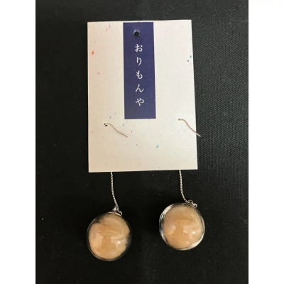 伯州綿ピアス×ゴールド×茶(伯州綿色)