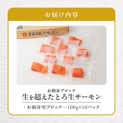 「とろ生サーモン」お刺身ブロック 1kg