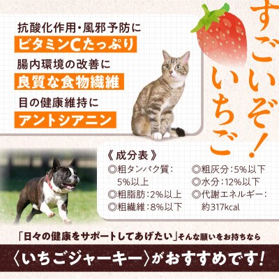 いちご100%ジャーキー 10g×3 完全無添加 犬用 猫用 おやつ アスランエゾベニソン　