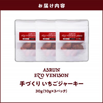 いちご100%ジャーキー 10g×3 完全無添加 犬用 猫用 おやつ アスランエゾベニソン　