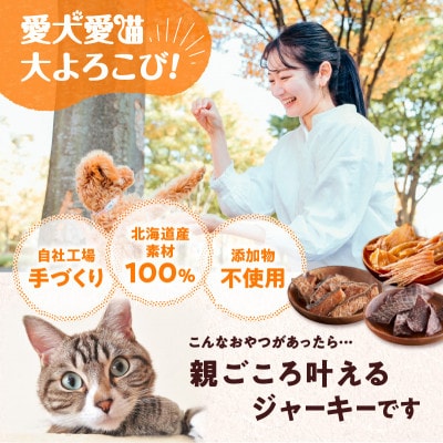 「鹿、鮭、かすべ」ジャーキー3点セット 完全無添加 犬用 猫用 おやつ アスランエゾベニソン