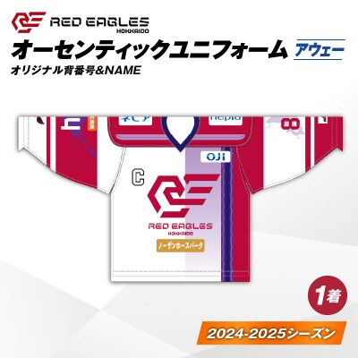 レッドイーグルス北海道の2024-2025ユニフォーム・アウェー　オリジナル背番号&NAME1枚