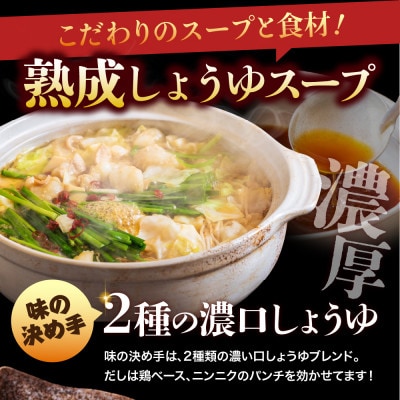 博多 牛もつ鍋 セット 熟成しょうゆ味 (2〜3人前) 黒毛和牛 国産ホルモンのみ使用