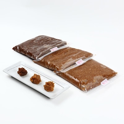 20割ぜいたく信州みそ1kg・二年信州みそ1kg・特製甘口信州みそ1kg詰合わせ3kgポリ樽詰