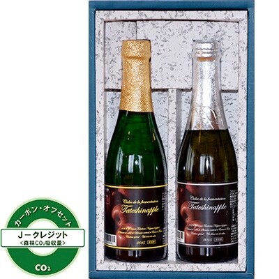 たてしなップルブランドシードルツインセットデミセック&ブリュット375ml カーボン・オフセット対象