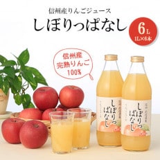 信州産りんごジュース果汁100%「しぼりっぱなし」1,000ml×6本