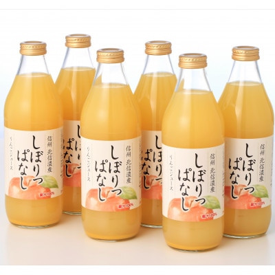 信州産りんごジュース果汁100%「しぼりっぱなし」1,000ml×6本