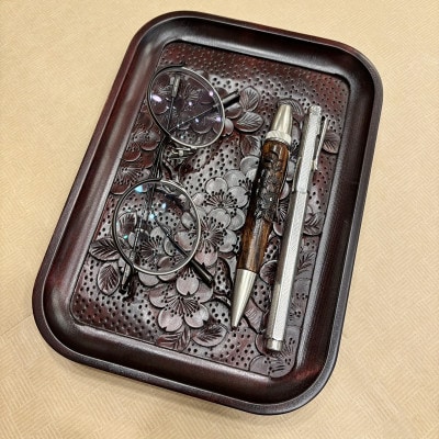 文具トレイ(さくら)(軽井沢彫)