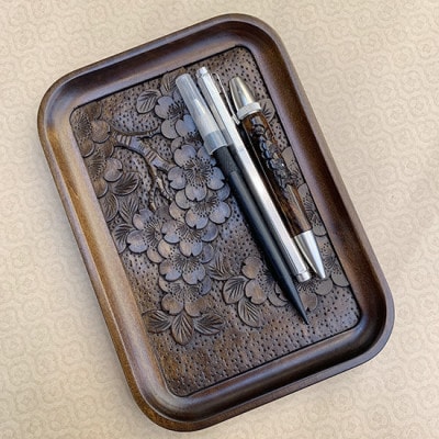 文具トレイ(さくら)(軽井沢彫)