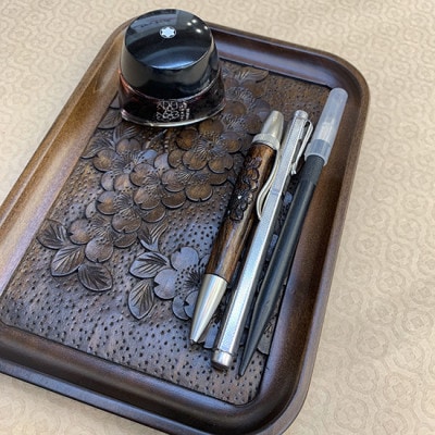 文具トレイ(さくら)(軽井沢彫)