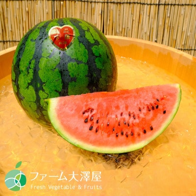 【長野県松本市・波田町産】サンハート下原スイカ　秀　4L(1玉)