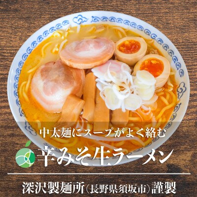 長野県・須坂の辛みそラーメン　5食セット　中太麺　1玉約160g　コシが強くモチモチ　熟成多加水麺