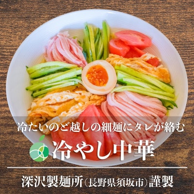 長野県・須坂の冷やし中華　5食セット　細麺　1玉約160g　コシが強くモチモチ　熟成多加水麺