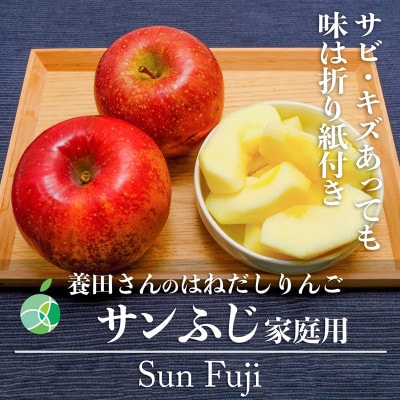 養田さんのはねだしりんご　サンふじ　サビ・キズあり　家庭用　約1.4kg　4-5玉