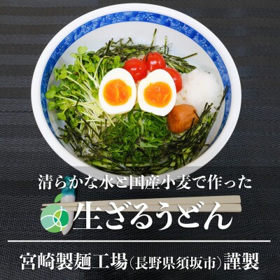 長野県　須坂市生ざるうどん×5袋(10食)　木島平村野沢菜漬バケツ×1個(約1.5kg)　セット