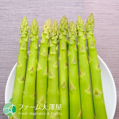 極太アスパラガス　グリーンアスパラガス　約500g　3L-4L　8-10本　長野県産