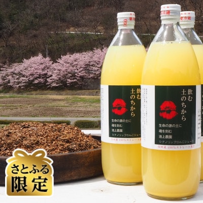 【さとふる限定】飲む土のちから無添加完熟シナノリップジュース　計3リットル