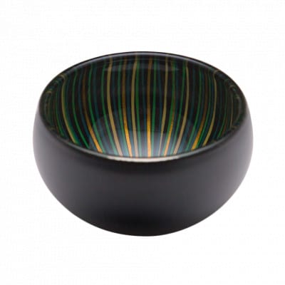 丸嘉小坂漆器店　百色　蕾　クリスタルボウルS　黒青