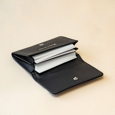 りんごレザー　【RingoLeather(R)】 CARD CASE 黒