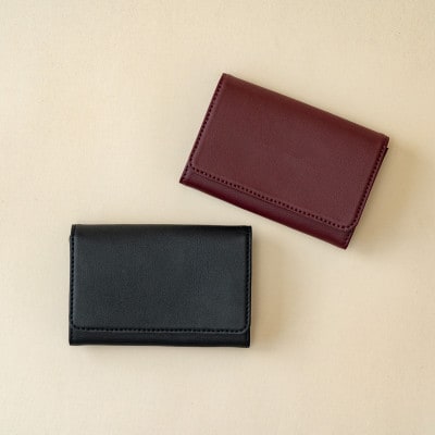 りんごレザー　【RingoLeather(R)】 CARD CASE 黒
