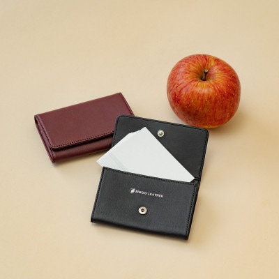 りんごレザー　【RingoLeather(R)】 CARD CASE 赤