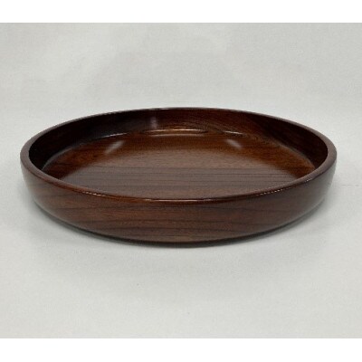 信州南木曽(なぎそ)の工芸品　〈ヤマダイ大蔵〉丸盆　欅　漆仕上げ　直径約33センチ【高島屋選定品】