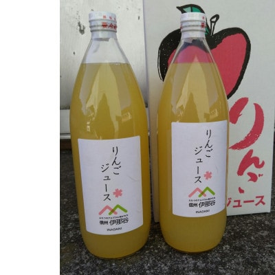 完全無添加辰野町産サンふじ100%リンゴジュース 2本×1箱(1本1L入り)