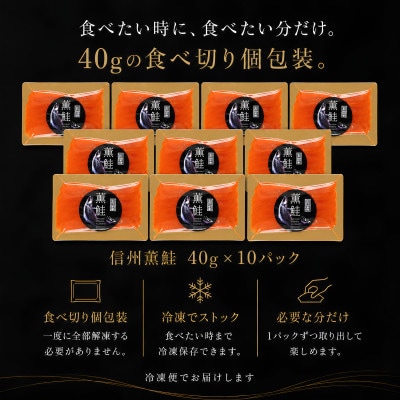 スモークサーモン 信州サーモン 冷燻 無添加 40g×10