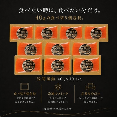 スモークサーモン 浅間サーモン 冷燻 無添加 40g×10