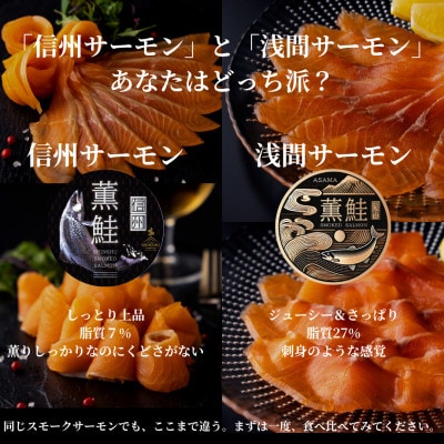 【さとふる限定】スモークサーモンの食べ比べセット 信州産サーモン 冷燻 無添加 40g×10