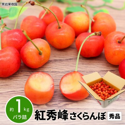 【2026年発送】紅秀峰 さくらんぼ 秀品 約1kg (バラ詰) 《黒岩果樹園》