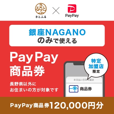 銀座NAGANO(長野県(県庁))　PayPay商品券(120,000円分)※指定の店舗でのみ利用可