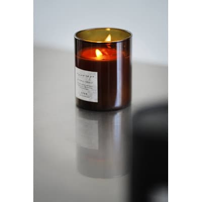 琥珀瓶の蜜蝋蝋燭　1個