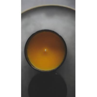 琥珀瓶の蜜蝋蝋燭　1個